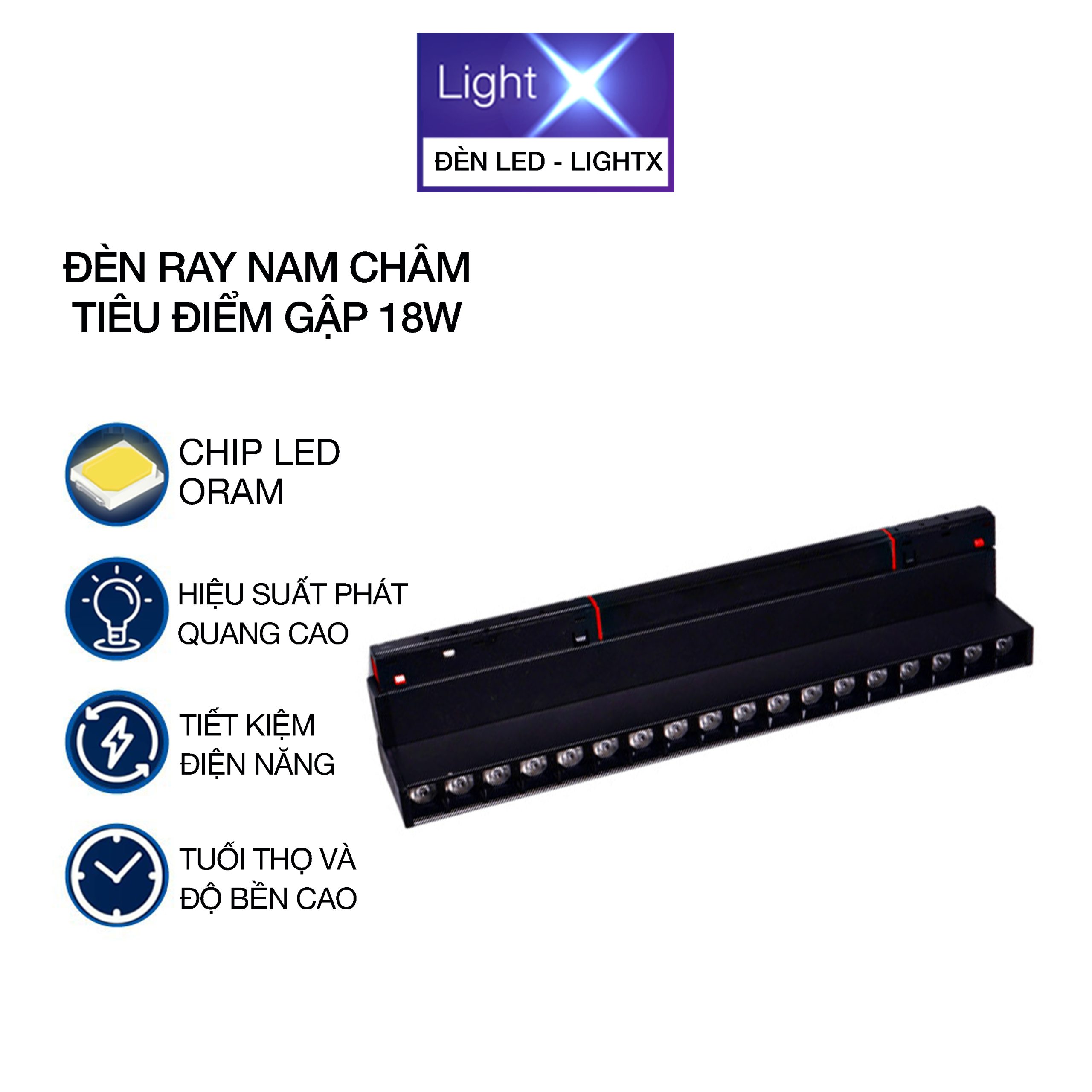 đèn ray nam châm, đèn led ray nam châm, thi công đèn ra