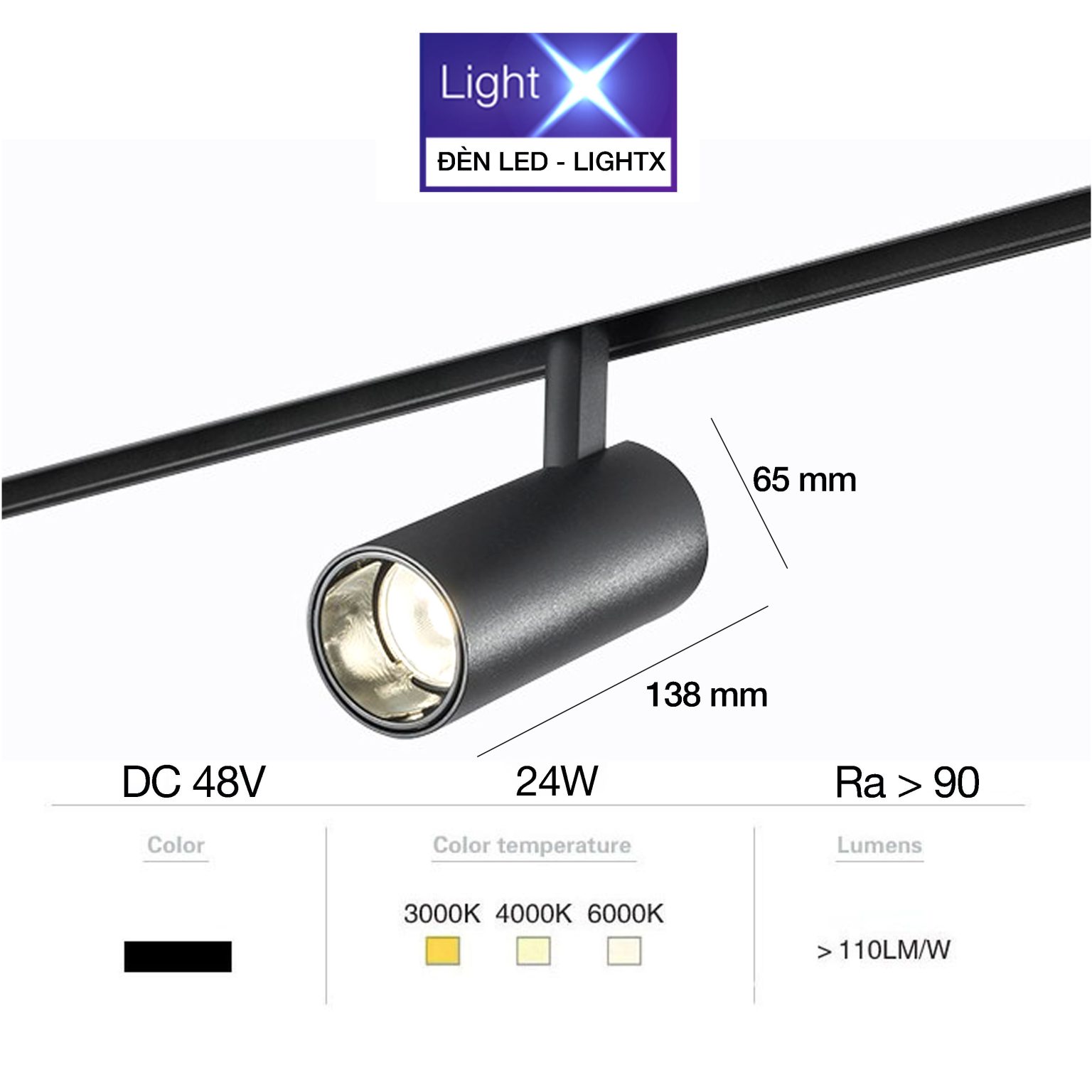 Đèn rọi ray nam châm - 24W